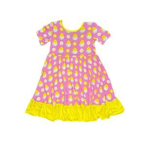 Little Bum Bums 4T Toddler Bamboo Viscose Dress Pink Yellow Chick Spring Summer